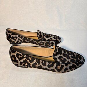 TALBOTS Mobwife Preppy Officecore Grey Leopard Calf Hair Penny Loafers Size 9M.